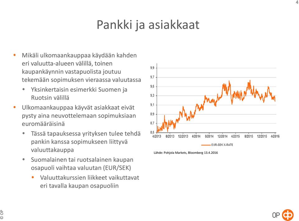 sopimuksiaan euromääräisinä Tässä tapauksessa yrityksen tulee tehdä pankin kanssa sopimukseen liittyvä valuuttakauppa Suomalainen tai ruotsalainen