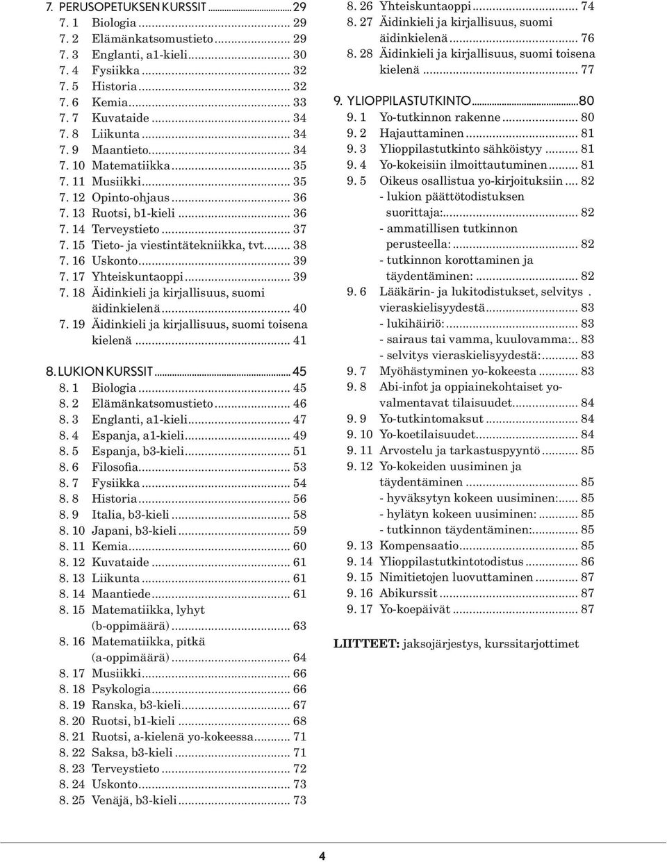 15 Tieto- ja viestintätekniikka, tvt... 38 7. 16 Uskonto... 39 7. 17 Yhteiskuntaoppi... 39 7. 18 Äidinkieli ja kirjallisuus, suomi... äidinkielenä... 40 7.