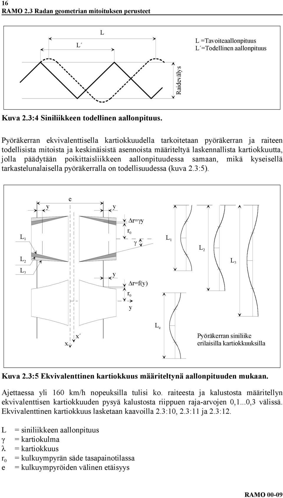 poikittaisliikkeen aallonpituudessa samaan, mikä kyseisellä tarkastelunalaisella pyöräkerralla on todellisuudessa (kuva 2.3:5).