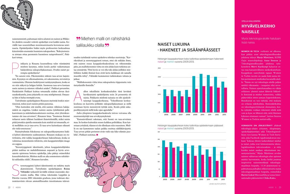 Rekrytoinnissa aiotaan ottaa paremmin huomioon naisprofessorit, Piekkari toteaa.