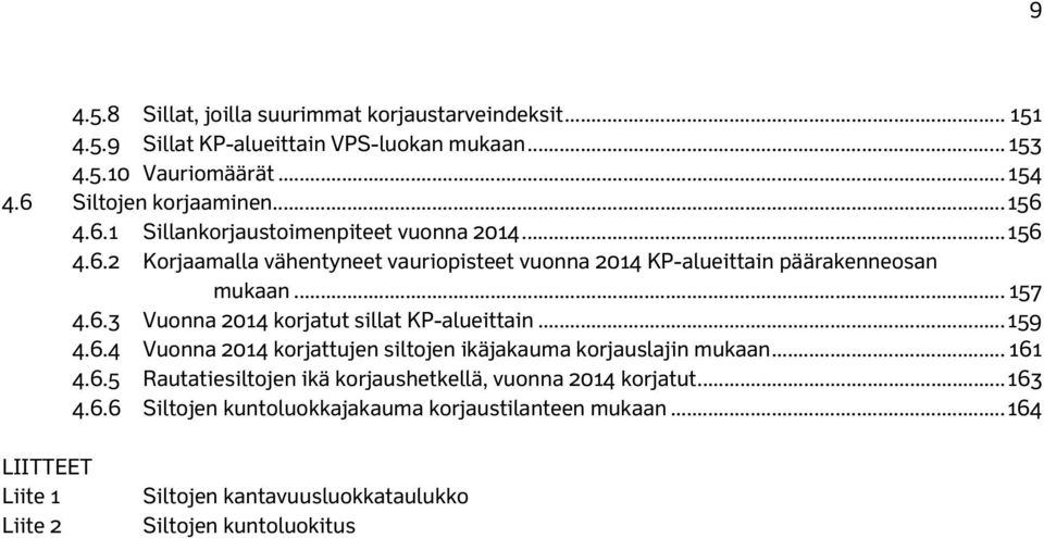 .. 159 4.6.4 Vuonna 2014 korjattujen siltojen ikäjakauma korjauslajin mukaan... 161 4.6.5 Rautatiesiltojen ikä korjaushetkellä, vuonna 2014 korjatut... 163 4.6.6 Siltojen kuntoluokkajakauma korjaustilanteen mukaan.