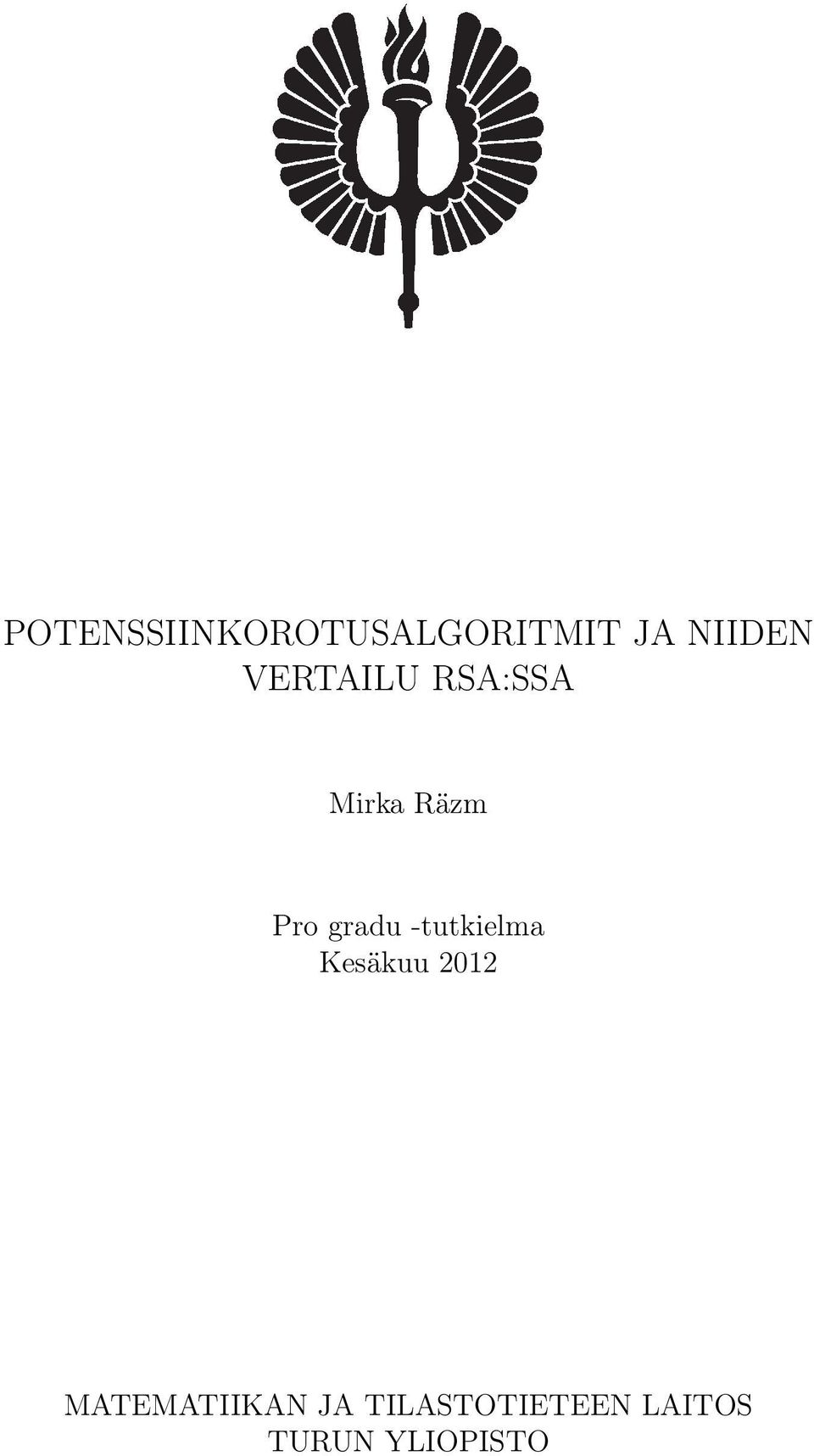 -tutkielma Kesäkuu 2012 MATEMATIIKAN