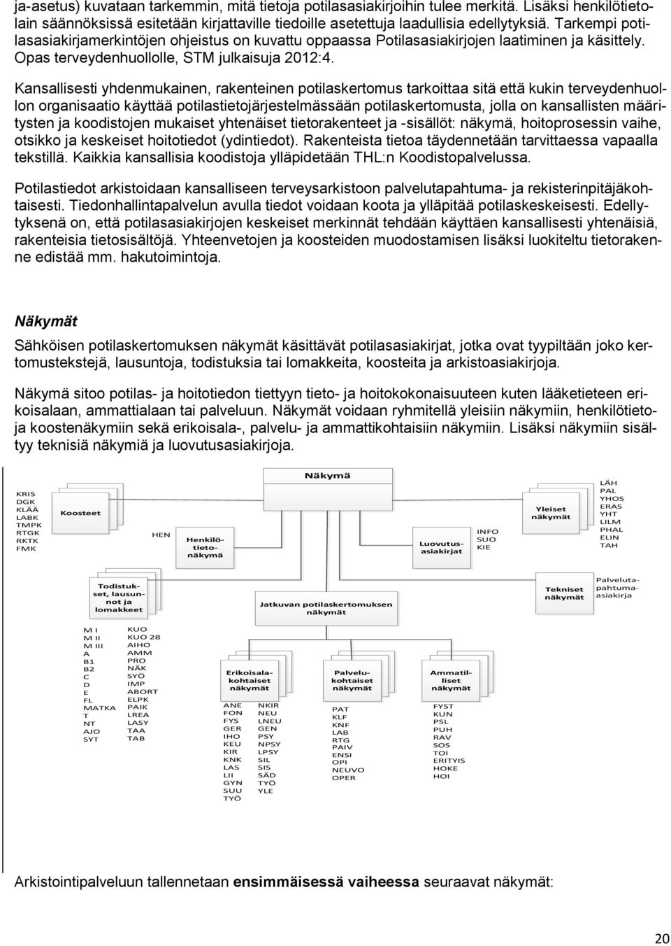 Kansallisesti yhdenmukainen, rakenteinen potilaskertomus tarkoittaa sitä että kukin terveydenhuollon organisaatio käyttää potilastietojärjestelmässään potilaskertomusta, jolla on kansallisten