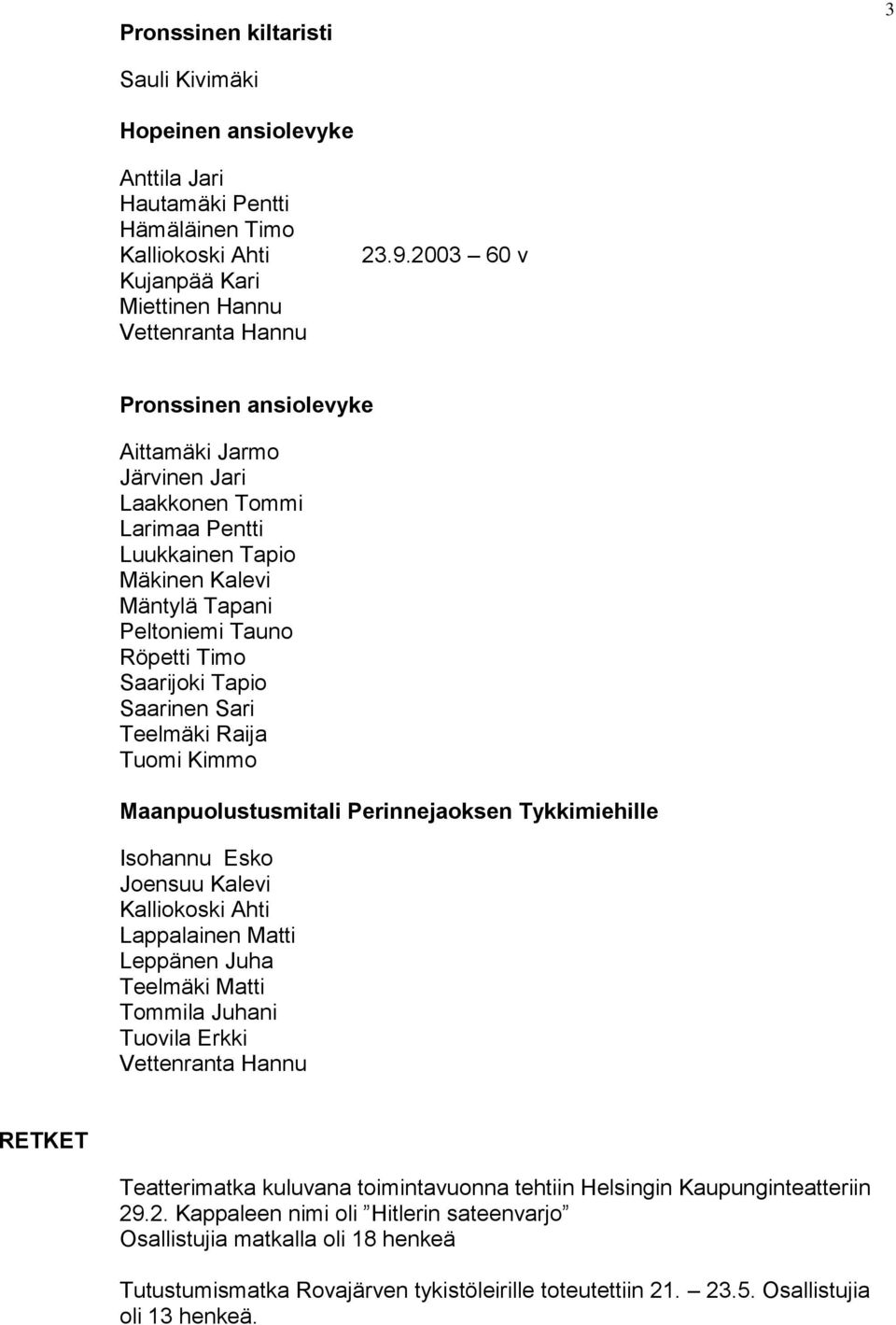 Sari Teelmäki Raija Tuomi Kimmo Maanpuolustusmitali Perinnejaoksen Tykkimiehille Isohannu Esko Joensuu Kalevi Kalliokoski Ahti Lappalainen Matti Leppänen Juha Teelmäki Matti Tommila Juhani Tuovila