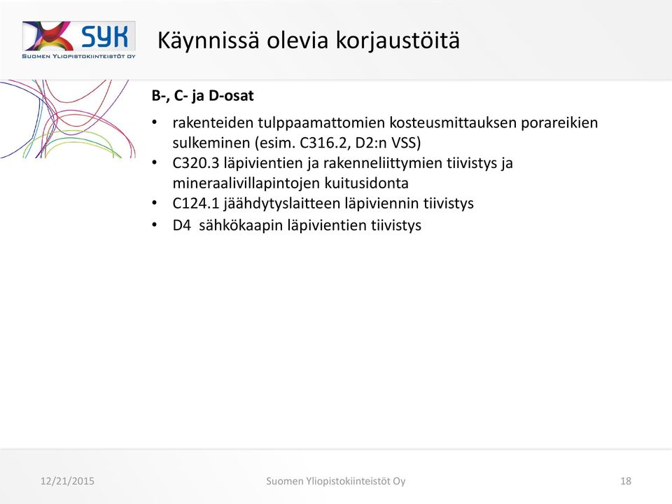 3 läpivientien ja rakenneliittymien tiivistys ja mineraalivillapintojen kuitusidonta C124.