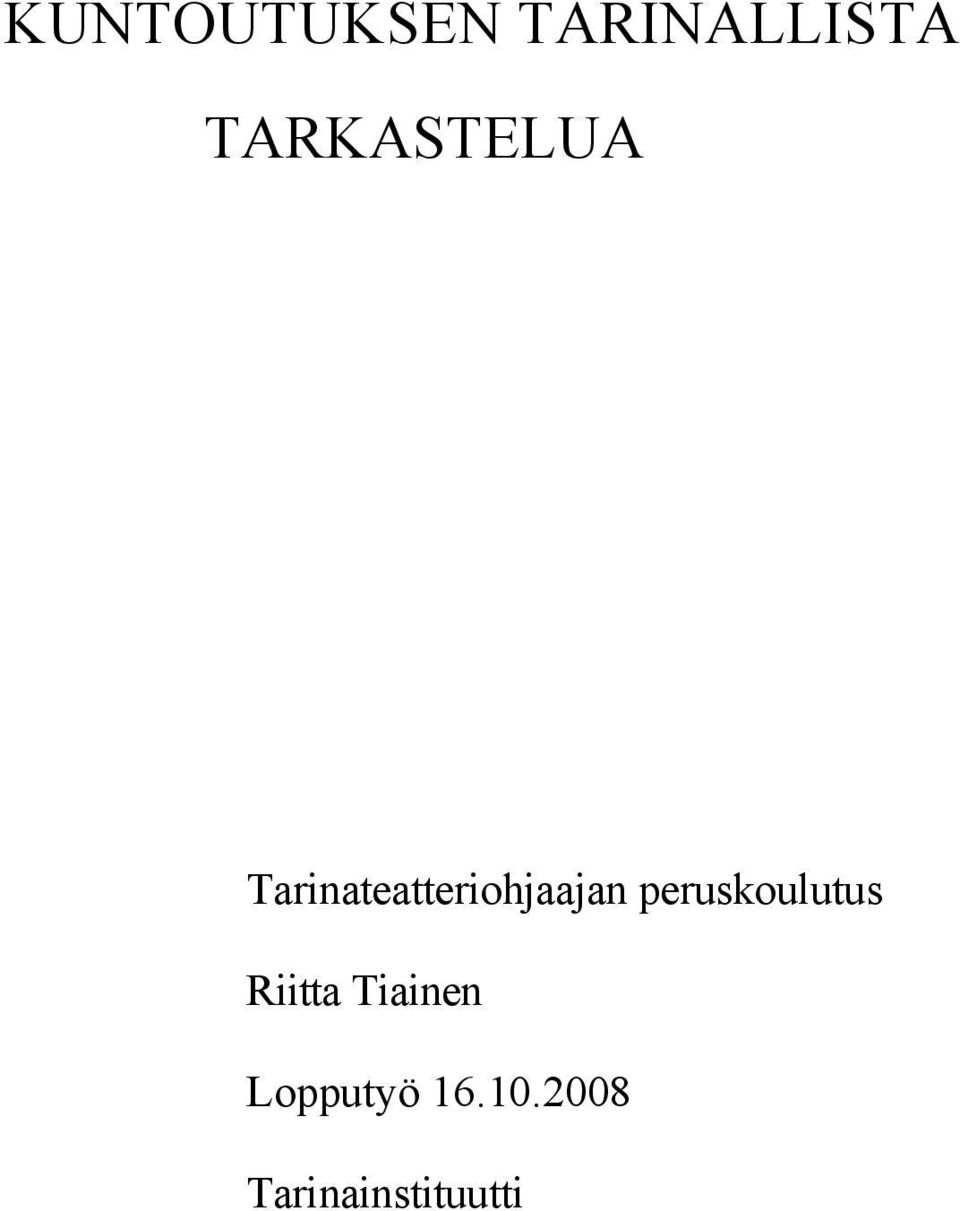 Tarinateatteriohjaajan