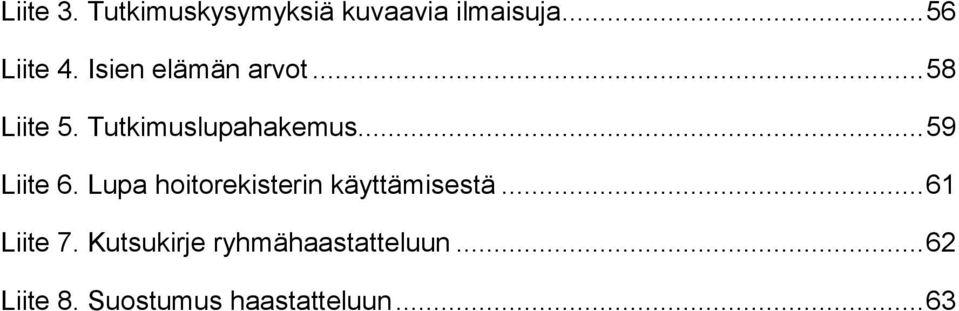 .. 59 Liite 6. Lupa hoitorekisterin käyttämisestä... 61 Liite 7.