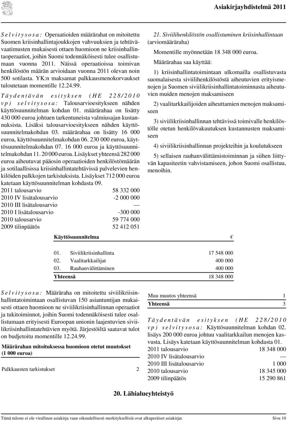 YK:n maksamat palkkausmenokorvaukset tuloutetaan momentille 12.24.99.