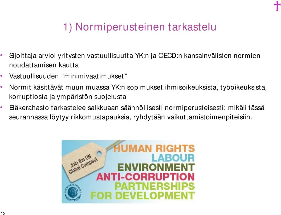 ihmisoikeuksista, työoikeuksista, korruptiosta ja ympäristön suojelusta Eläkerahasto tarkastelee salkkuaan