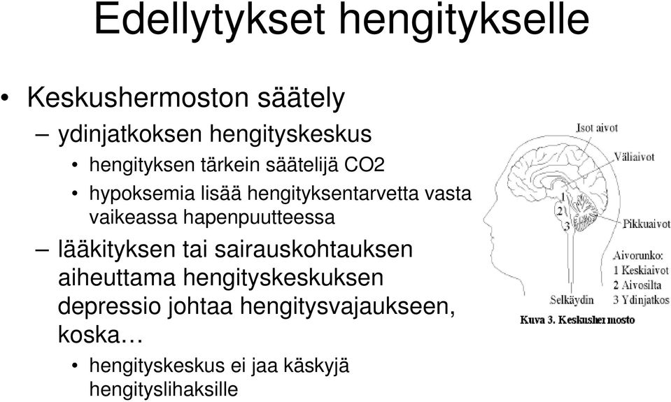 vaikeassa hapenpuutteessa lääkityksen tai sairauskohtauksen aiheuttama