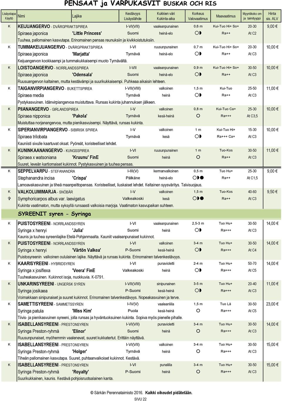 K TUMMAKEIJUANGERVO - DVÄRGPRAKTSPIREA I-VI ruusunpunainen 0,7 m Kui-Tuo Hi+ So+ 20-30 10,00 Spiraea japonica 'Marjatta' Tyrnävä heinä-elo Ra++ At C3 Keijuangervon kookkaampi ja tummakukkaisempi