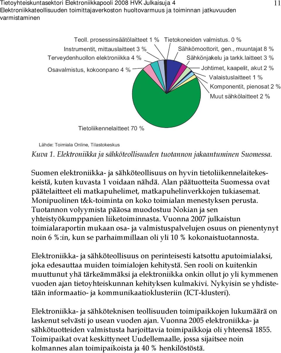 Tuotannon volyymista pääosa muodostuu Nokian ja sen yhteistyökumppanien liiketoiminnasta.