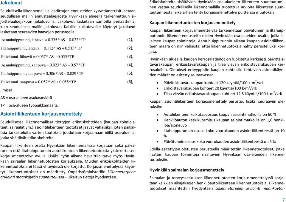 335* AS 0.022* TP (1), Iltahuippu tunti, lähtevä 0.112* AS 0.513* TP (2), Päivätunti, lähtevä 0.057* AS 0.055* TP (3), Aamuhuippu tunti, saapuva 0.023* AS 0.57* TP (4), Iltahuippu tunti, saapuva 0.