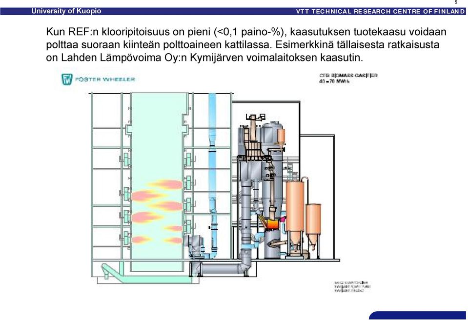 polttoaineen kattilassa.