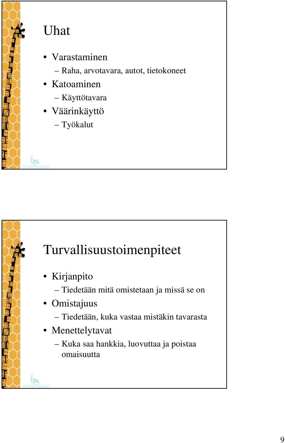 Tiedetään mitä omistetaan ja missä se on Omistajuus Tiedetään, kuka vastaa