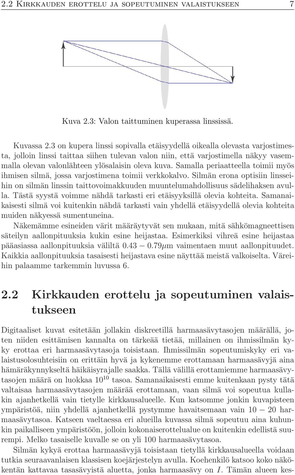 kuva. Samalla periaatteella toimii myös ihmisen silmä, jossa varjostimena toimii verkkokalvo.