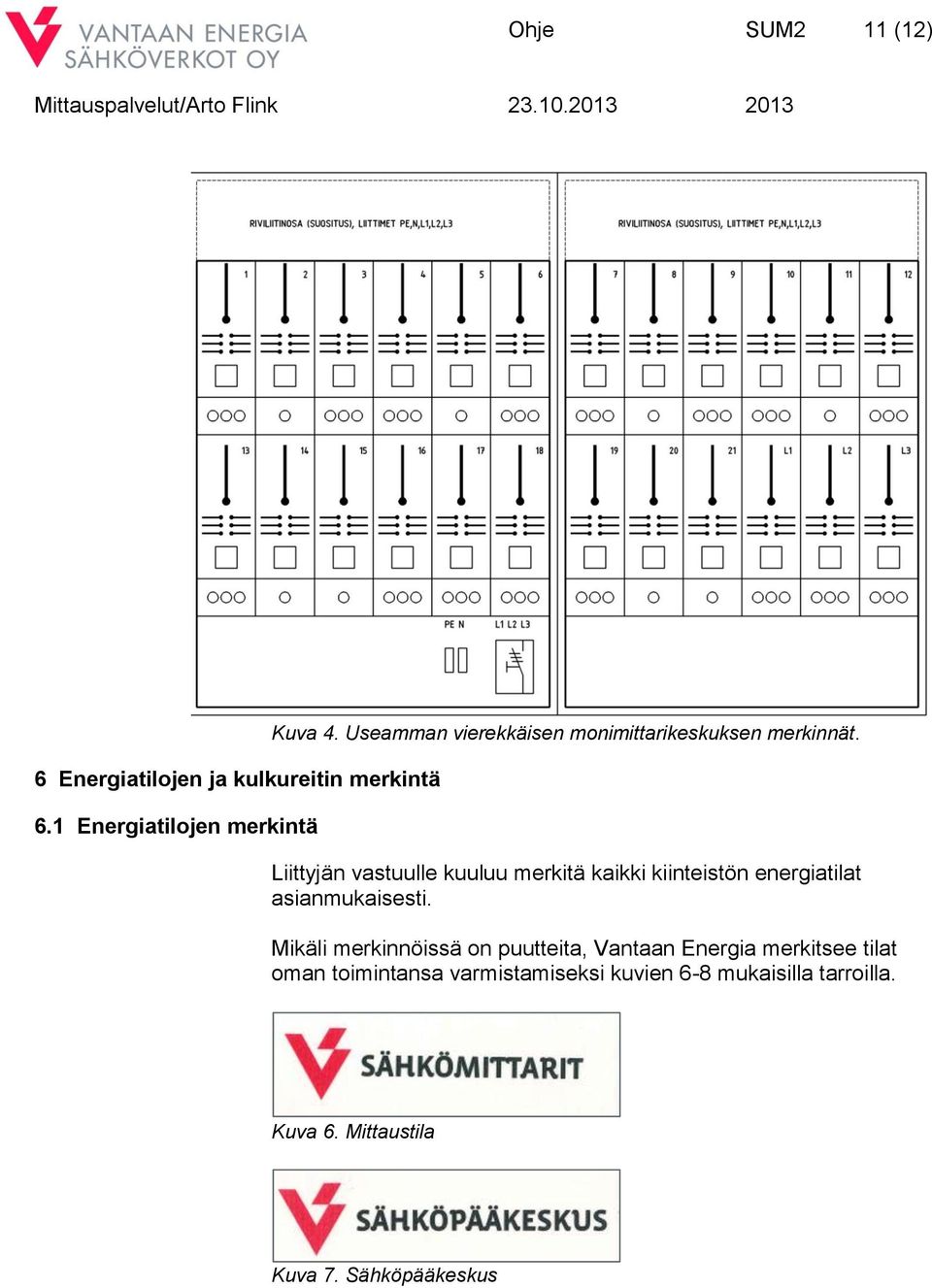 Liittyjän vastuulle kuuluu merkitä kaikki kiinteistön energiatilat asianmukaisesti.