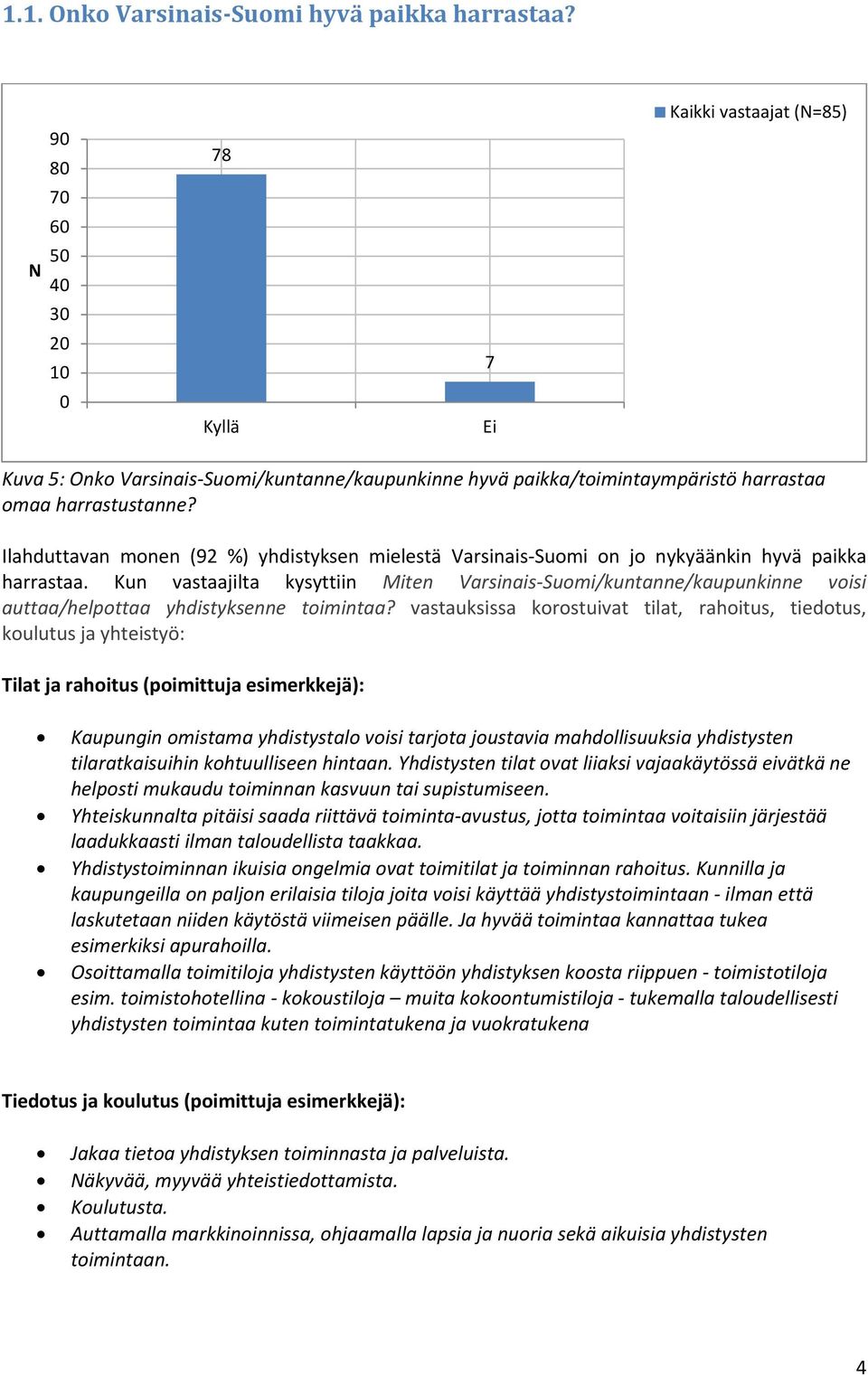 Ilahduttavan monen (92 %) yhdistyksen mielestä Varsinais Suomi on jo nykyäänkin hyvä paikka harrastaa.