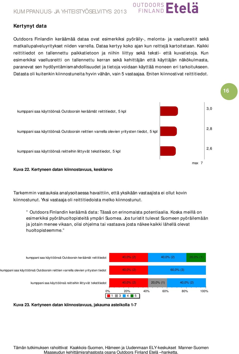 Kun esimerkiksi vaellusreitti on tallennettu kerran sekä kehittäjän että käyttäjän näkökulmasta, paranevat sen hydöyntämismahdollisuudet ja tietoja voidaan käyttää moneen eri tarkoitukseen.