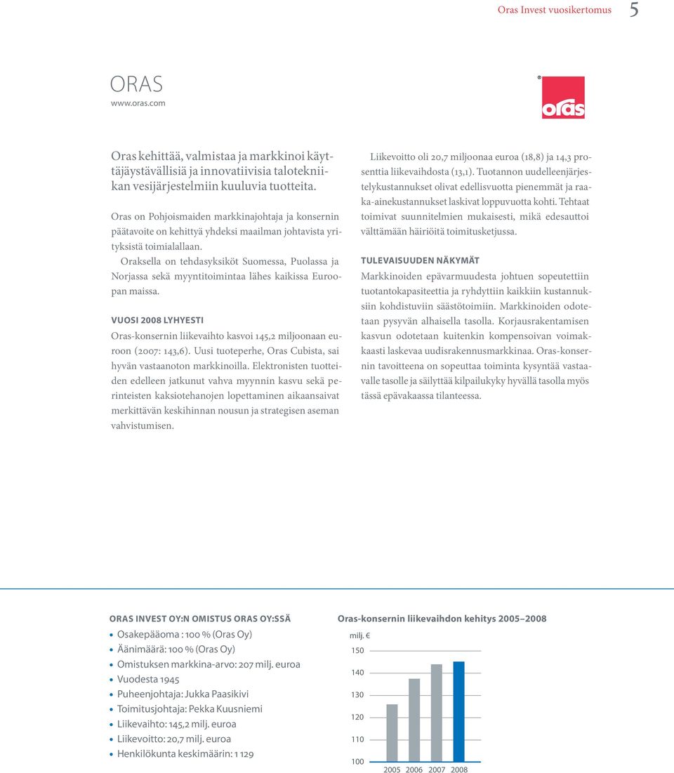 Oraksella on tehdasyksiköt Suomessa, Puolassa ja Norjassa sekä myyntitoimintaa lähes kaikissa Euroopan maissa.