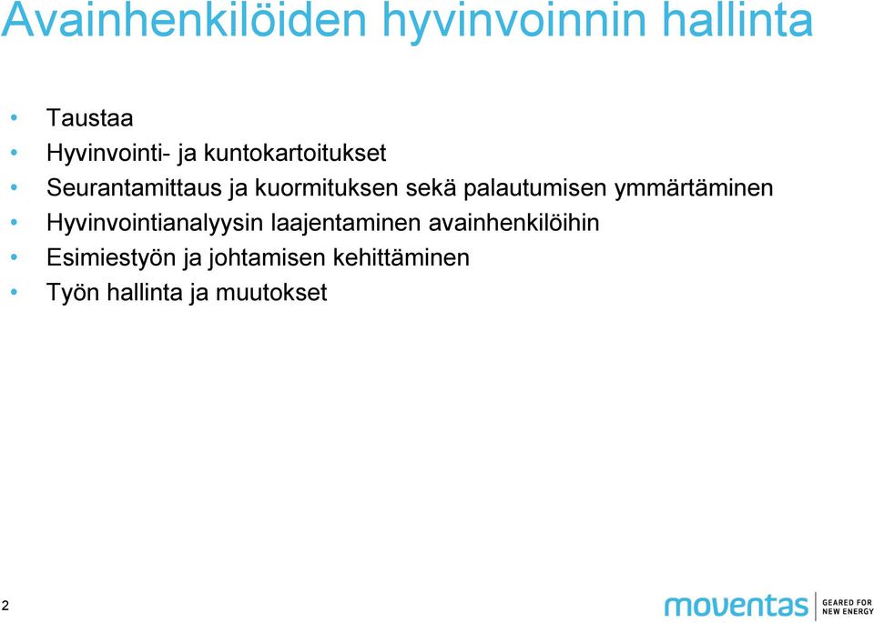 palautumisen ymmärtäminen Hyvinvointianalyysin laajentaminen