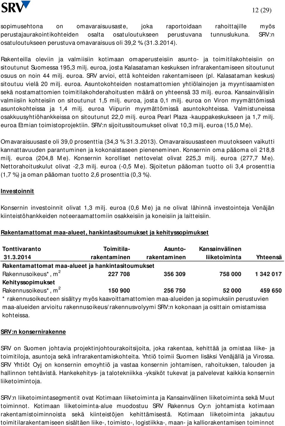 euroa, josta Kalasataman keskuksen infrarakentamiseen sitoutunut osuus on noin 44 milj. euroa.