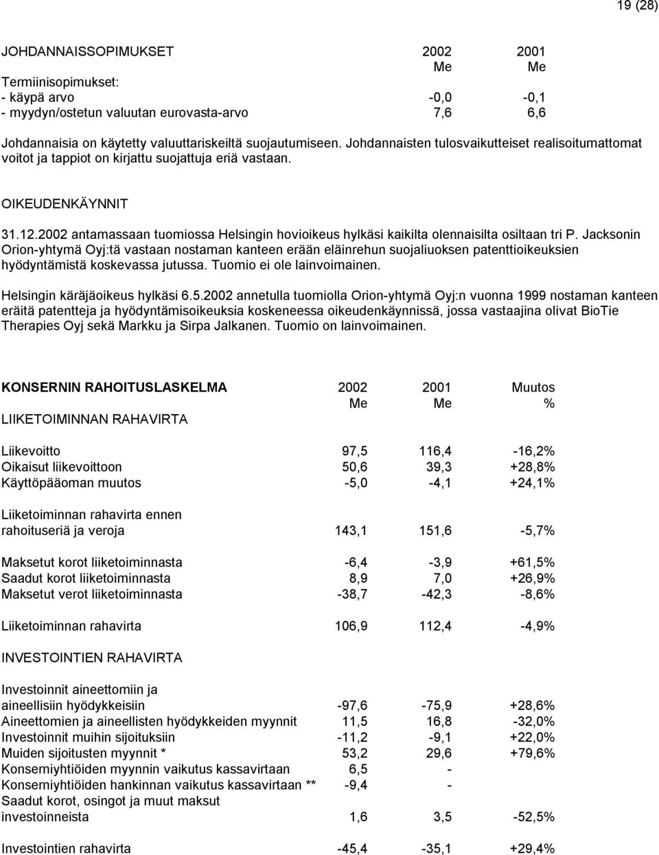 2002 antamassaan tuomiossa Helsingin hovioikeus hylkäsi kaikilta olennaisilta osiltaan tri P.