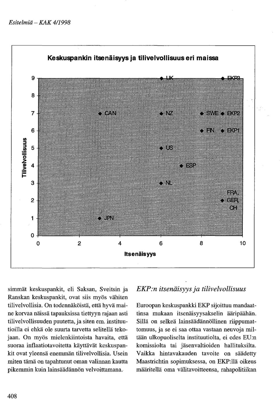 On todennäköistä, että hyvä maine korvaa näissä tapauksissa tiettyyn rajaan asti tilivelvollisuuden puutetta, ja siten emo instituutioilla ei ehkä ole suurta tarvetta selitellä tekojaan.