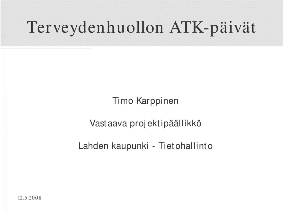 projektipäällikkö