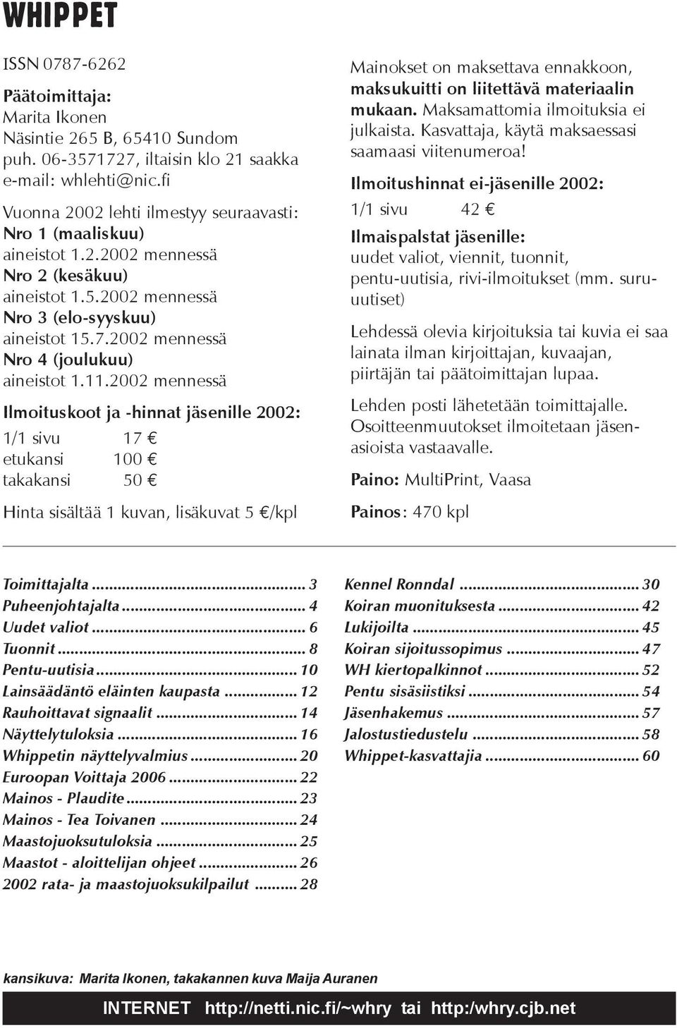 2002 mennessä Nro 4 (joulukuu) aineistot 1.11.