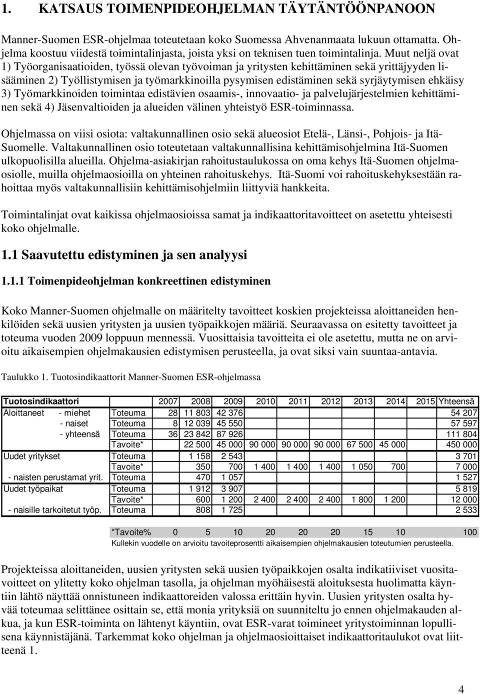 Muut neljä ovat 1) Työorganisaatioiden, työssä olevan työvoiman ja yritysten kehittäminen sekä yrittäjyyden lisääminen 2) Työllistymisen ja työmarkkinoilla pysymisen edistäminen sekä syrjäytymisen