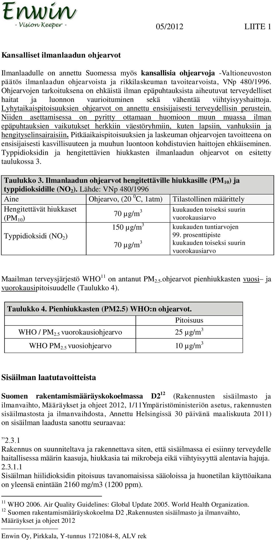 Lyhytaikaispitoisuuksien ohjearvot on annettu ensisijaisesti terveydellisin perustein.