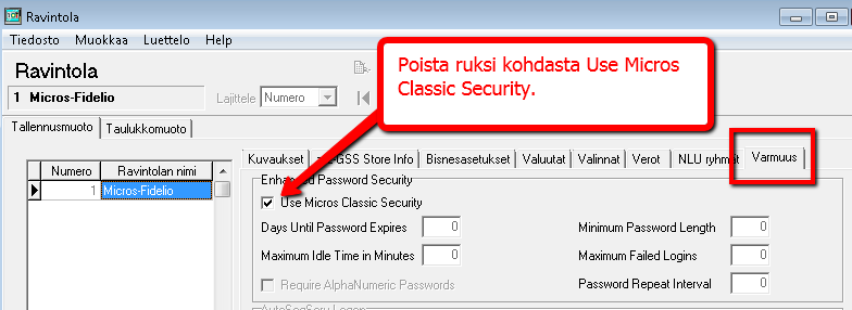Kuinka vaihtaa tavallisesta turvallisuustasosta laajaan?