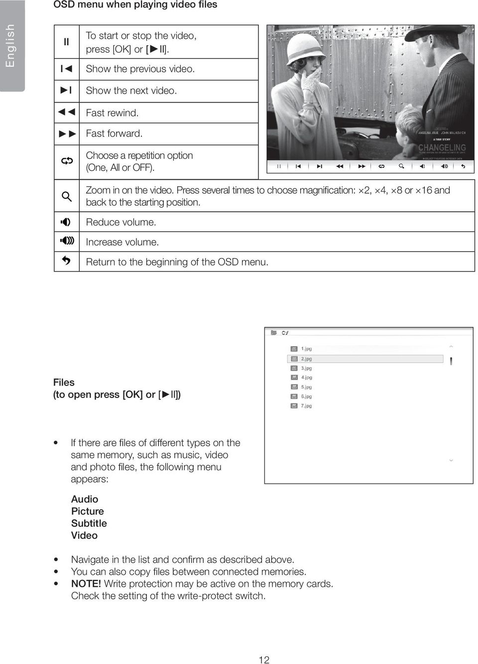 Return to the beginning of the OSD menu.