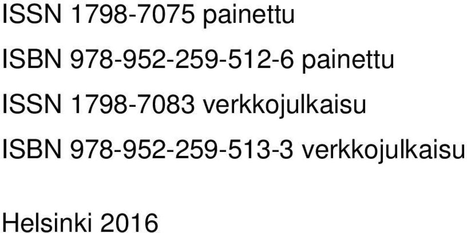 1798-7083 verkkojulkaisu ISBN