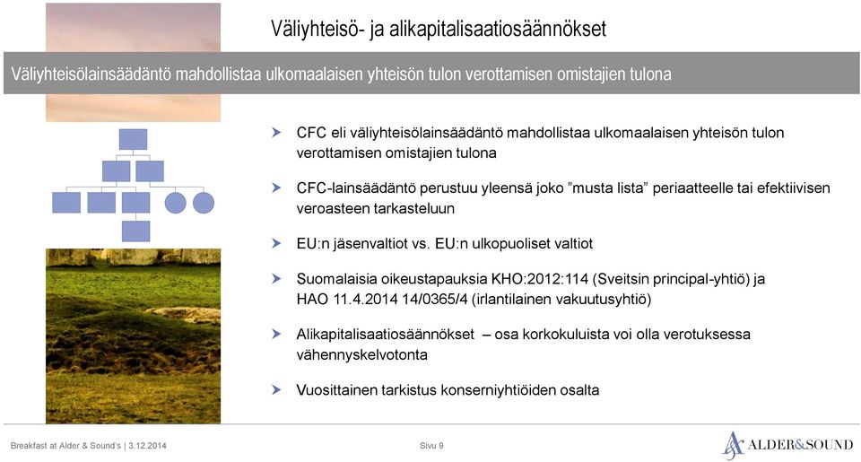 efektiivisen veroasteen tarkasteluun EU:n jäsenvaltiot vs. EU:n ulkopuoliset valtiot Suomalaisia oikeustapauksia KHO:2012:114 