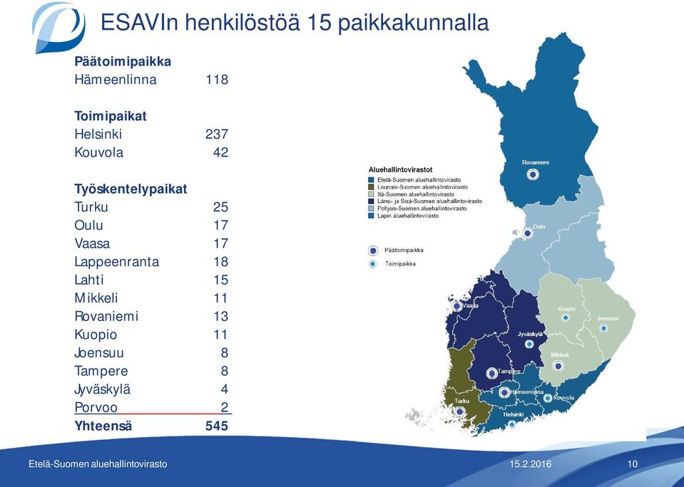 25 Oulu 17 Vaasa 17 Lappeenranta 18 Lahti 15 Mikkeli 11 Rovaniemi