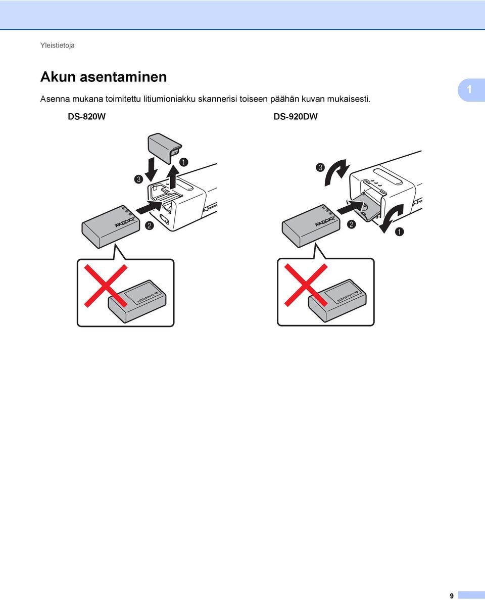 litiumioniakku skannerisi toiseen