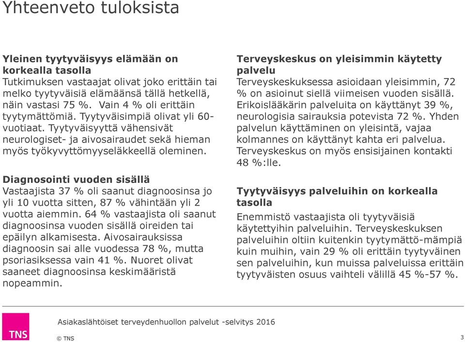 Diagnosointi vuoden sisällä Vastaajista oli saanut diagnoosinsa jo yli 1 vuotta sitten, vähintään yli 2 vuotta aiemmin.