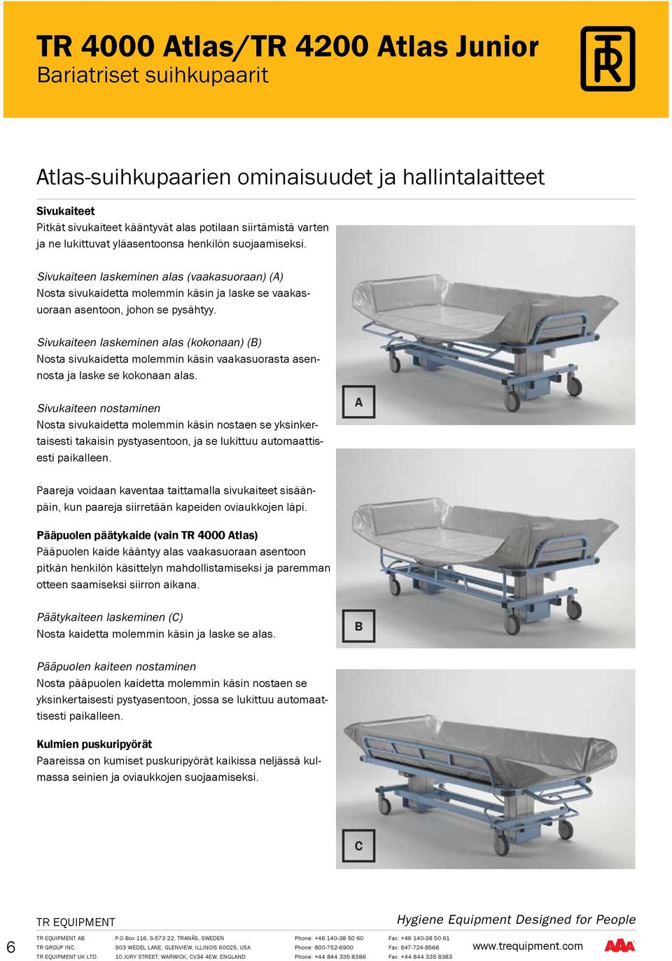 Sivukaiteen laskeminen alas (kokonaan) (B) Nosta sivukaidetta molemmin käsin vaakasuorasta asennosta ja laske se kokonaan alas.