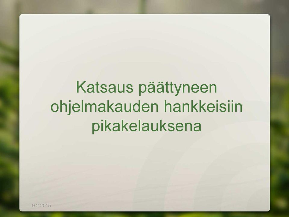 ohjelmakauden