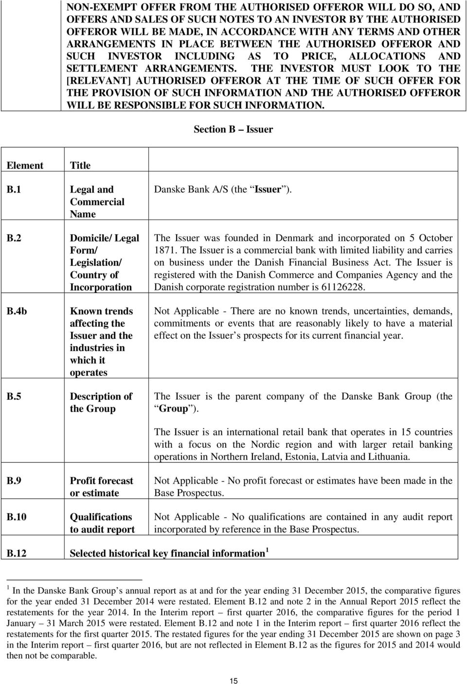 THE INVESTOR MUST LOOK TO THE [RELEVANT] AUTHORISED OFFEROR AT THE TIME OF SUCH OFFER FOR THE PROVISION OF SUCH INFORMATION AND THE AUTHORISED OFFEROR WILL BE RESPONSIBLE FOR SUCH INFORMATION.