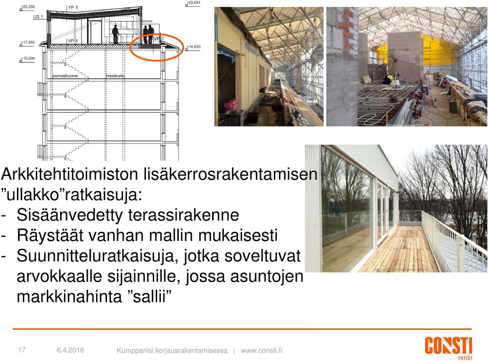 terassirakenne - Räystäät vanhan mallin mukaisesti -