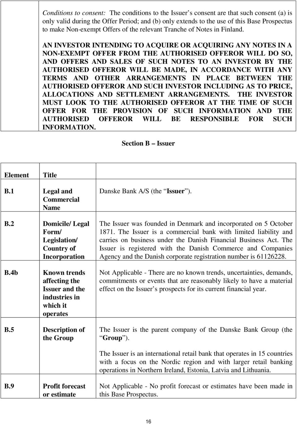 AN INVESTOR INTENDING TO ACQUIRE OR ACQUIRING ANY NOTES IN A NON-EXEMPT OFFER FROM THE AUTHORISED OFFEROR WILL DO SO, AND OFFERS AND SALES OF SUCH NOTES TO AN INVESTOR BY THE AUTHORISED OFFEROR WILL