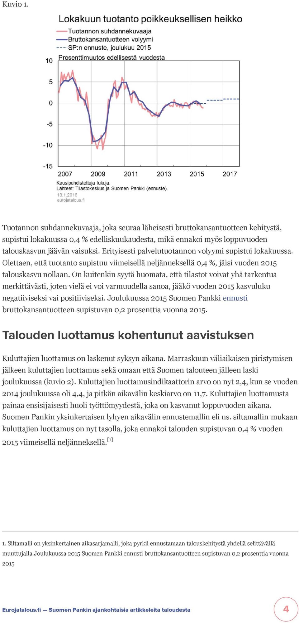 On kuitenkin syytä huomata, että tilastot voivat yhä tarkentua merkittävästi, joten vielä ei voi varmuudella sanoa, jääkö vuoden 2015 kasvuluku negatiiviseksi vai positiiviseksi.