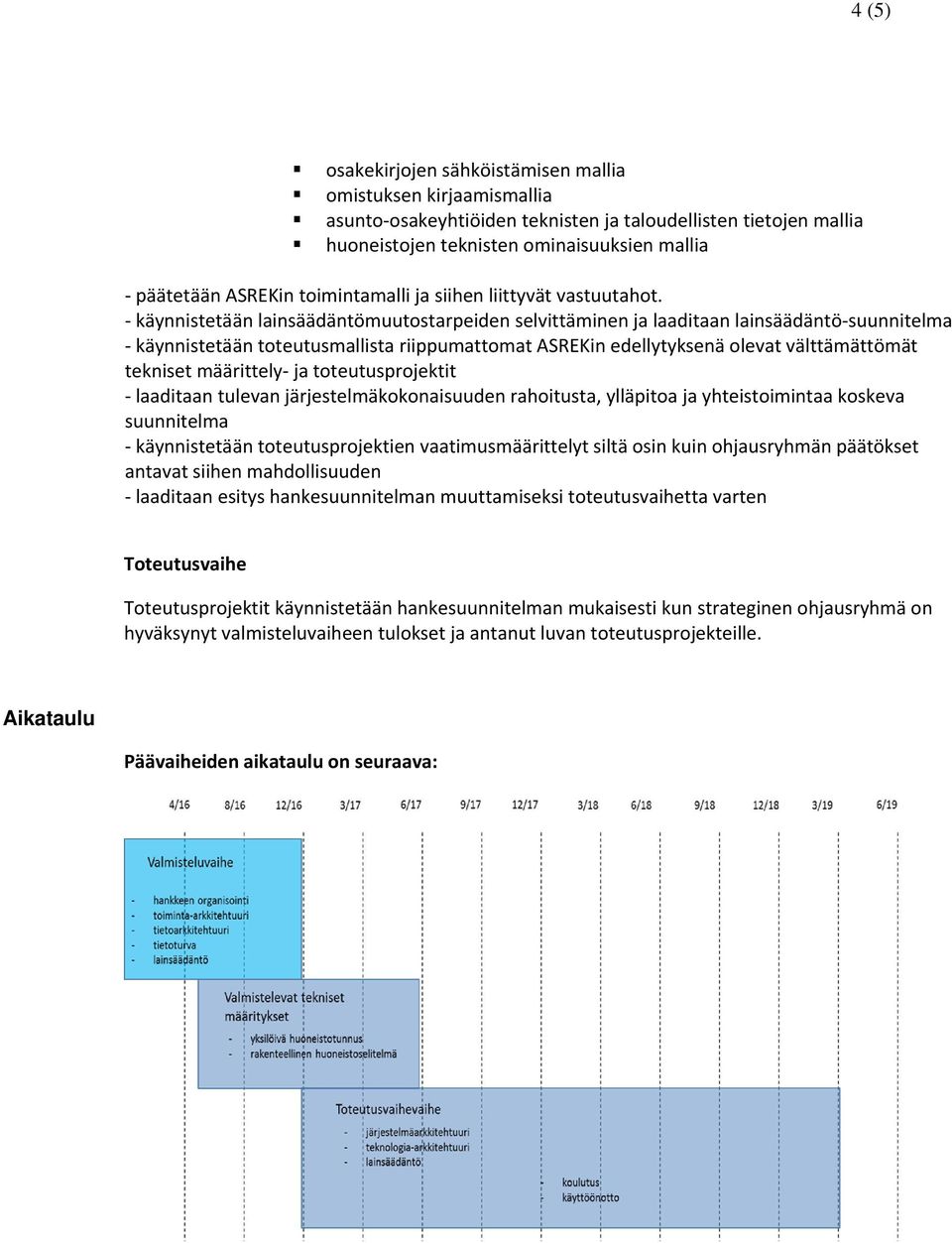 käynnistetään lainsäädäntömuutostarpeiden selvittäminen ja laaditaan lainsäädäntö suunnitelma käynnistetään toteutusmallista riippumattomat ASREKin edellytyksenä olevat välttämättömät tekniset