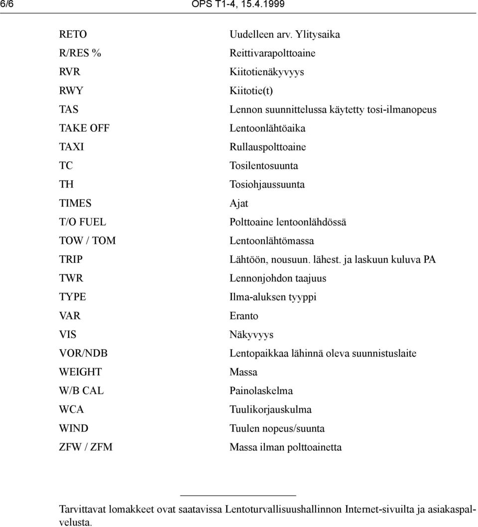 Polttoaine lentoonlähdössä Lentoonlähtömassa Lähtöön, nousuun. lähest.