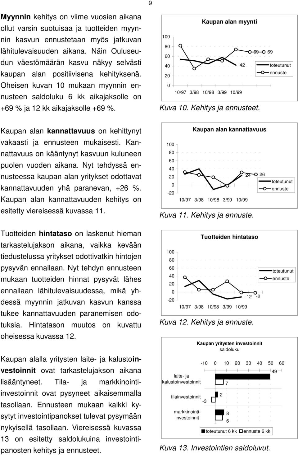 Kaupan alan myynti 1 8 69 6 4 42 2 Kuva 1. Kehitys ja et. 69 Kaupan alan kannattavuus on kehittynyt vakaasti ja en mukaisesti. Kannattavuus on kääntynyt kasvuun kuluneen puolen vuoden aikana.