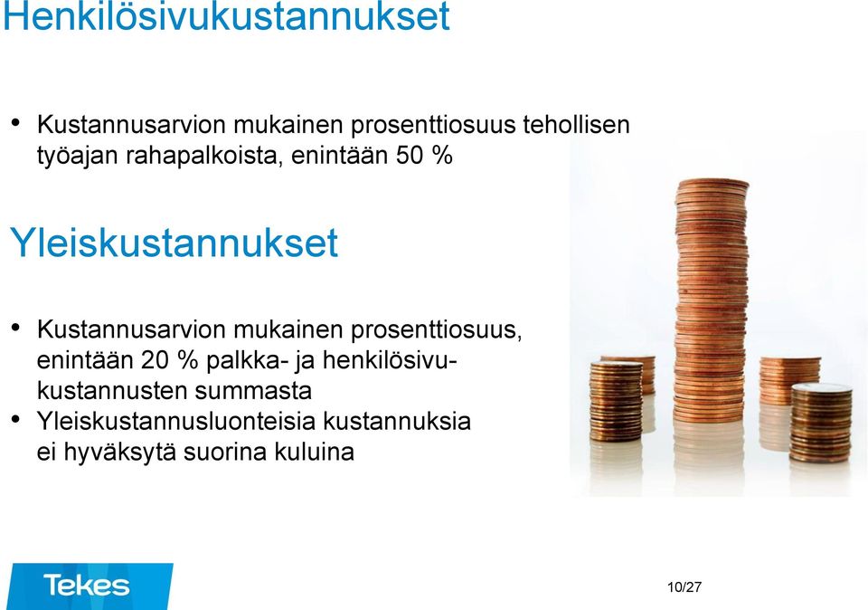 mukainen prosenttiosuus, enintään 20 % palkka- ja henkilösivukustannusten