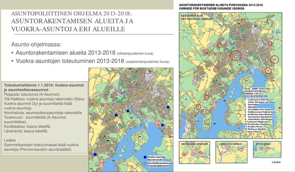 Ylä-Haikkoo: vuokra-asuntoja rakennettu (Sisco Vuokra-asunnot Oy) ja suunnitteilla lisää vuokra-asuntoja. Hornhattula: asumisoikeusasuntoja rakenteilla.